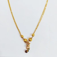 Namyara Golden Delight Two-Layer Chain with AD Diamond Pendant Necklace