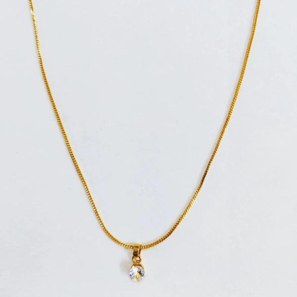 Namyara Gold Dainty Chain with Sparkling Diamond Pendant Necklace