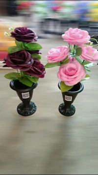 Made In Gorakhpur  Artificial flowers with pot for home decoration Big Size 2pc