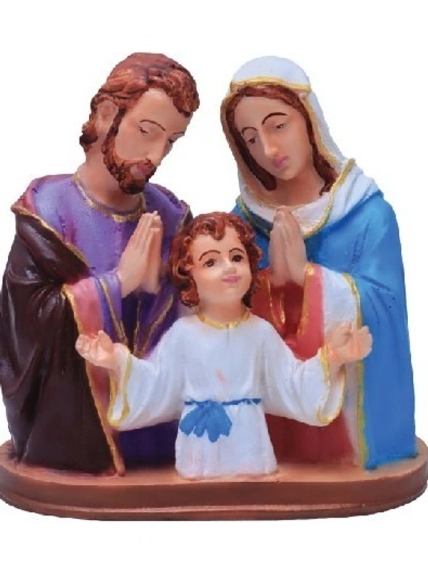HOLY FAMILY POLY RESIN STATUE          ITEM  CODE- BB1027C - 7 INCH X 7 INCH, MULTICOLOUR