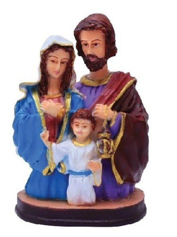 HOLY FAMILY POLY RESIN STATUE          ITEM  CODE- BB1181C - 4 INCH X 6 INCH, MULTICOLOUR