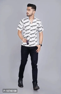Fab Kalakriti Men's Cotton Halfsleeve Mahakal Printed Kurta - White, 2XL