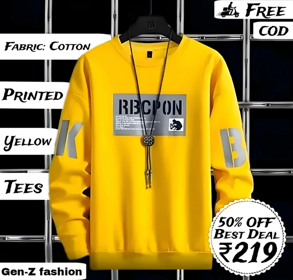 Cotton Tees By Gen-z  - Gold, 9-10 Year