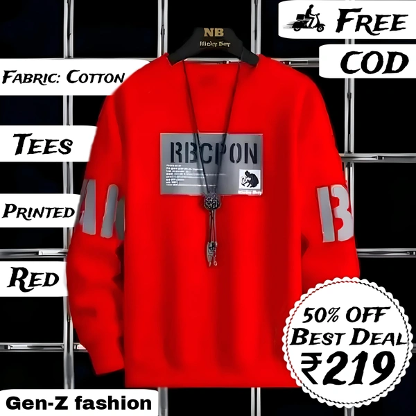 Cotton Tees By Gen-z Era  - Red, 9-10 Year