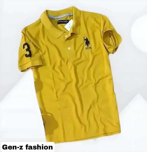 Pure Cotton Polo by Gen-z Era  - Gold, S