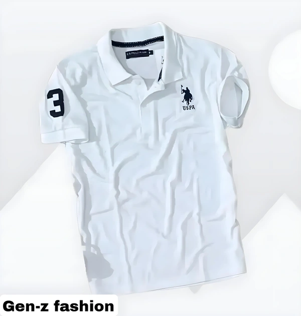 Pure Cotton Polo by Gen-z Era  - White, S