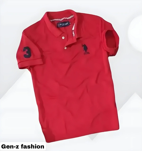 Pure Cotton Polo by Gen-z Era  - Red, M