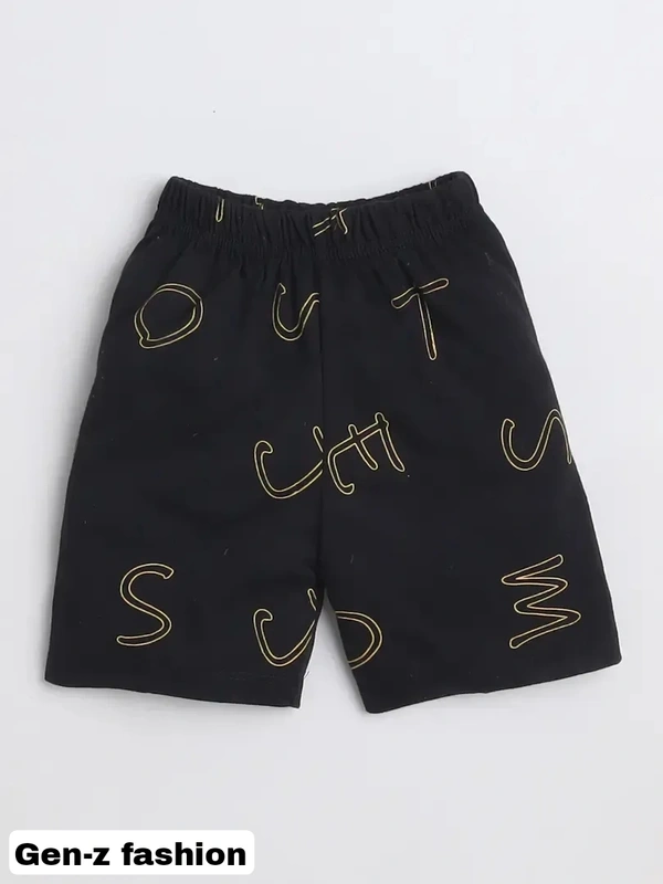 PRIMIUM Cotton Tshirt And Half Pant by Gen-z Era  - Golden Tainoi, 6-12 mon