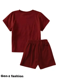 PRIMIUM Cotton Tshirt And Half Pant by Gen-z Era  - Carnaby Tan, 2-3 Year