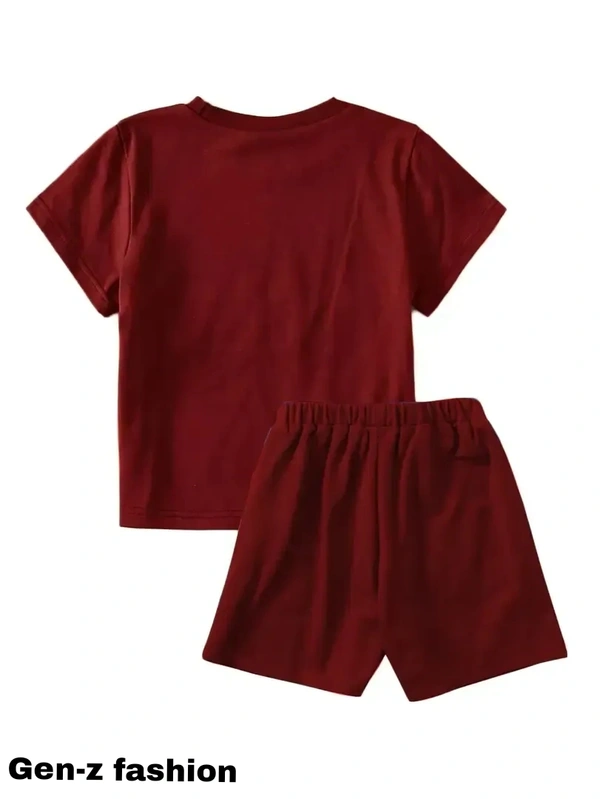 PRIMIUM Cotton Tshirt And Half Pant by Gen-z Era  - Carnaby Tan, 2-3 Year