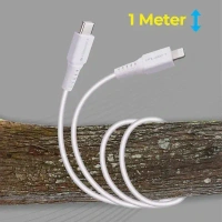 ZEBRONICS 20W Fast Charging 1m Type-C to Lightning Cable for iPhones, iPads & Other Lightning Devices, Rapid Charge & Sync, Durable & Tangle-Free Design, Zeb-TL20 , White