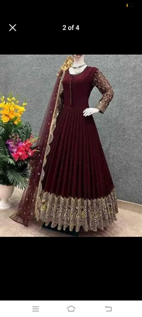 Lahnga duptta Cotton  - Brown, L