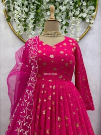 NEW CHAIN WORK LEHENGA - Purple Pizzazz, M