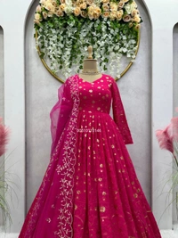 NEW CHAIN WORK LEHENGA - Purple Pizzazz, L