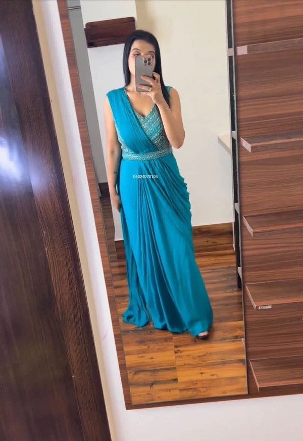 New Launching Super Trending Ready To Wear Beautiful Sarees*  - Red, M