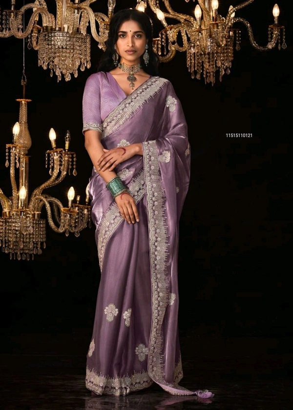Women Stylish Georgette Embellished Saree with Blouse piece