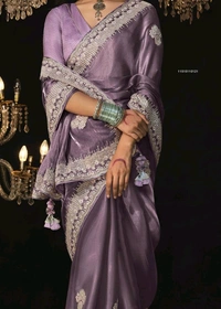 Women Stylish Georgette Embellished Saree with Blouse piece