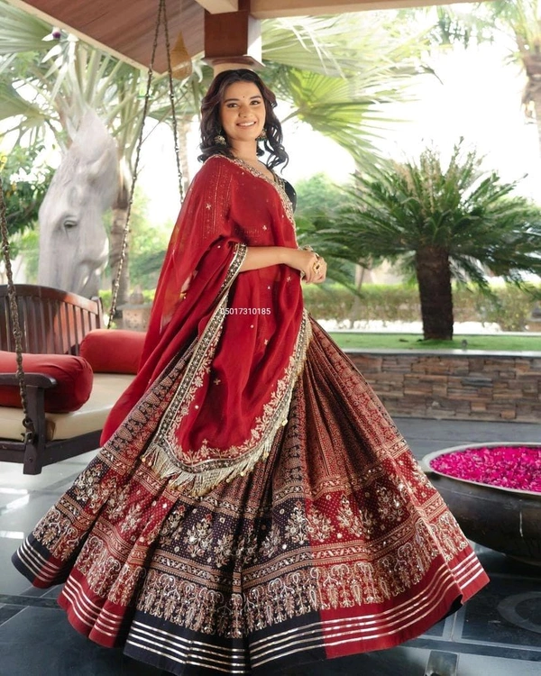 New Launching Awesome  Quality Navratri Special Lehanga Chunni* - Red, S