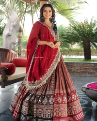 New Launching Awesome  Quality Navratri Special Lehanga Chunni* - Red, S
