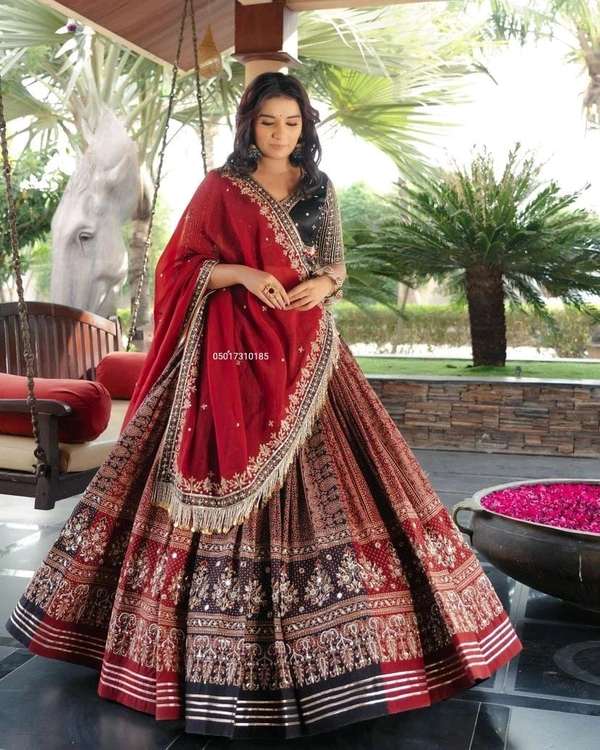 New Launching Awesome  Quality Navratri Special Lehanga Chunni* - Red, S