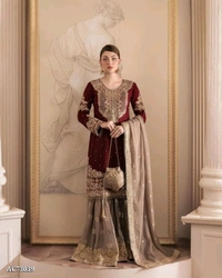 Pakistani Suit  - Bright Red, M