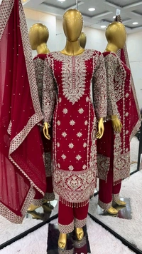 Pakistani Suit  - Red, M