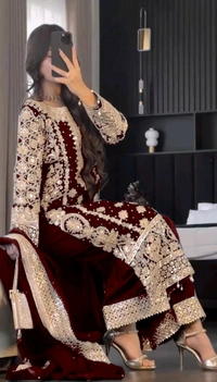 Pakistani Suit  - Red, M