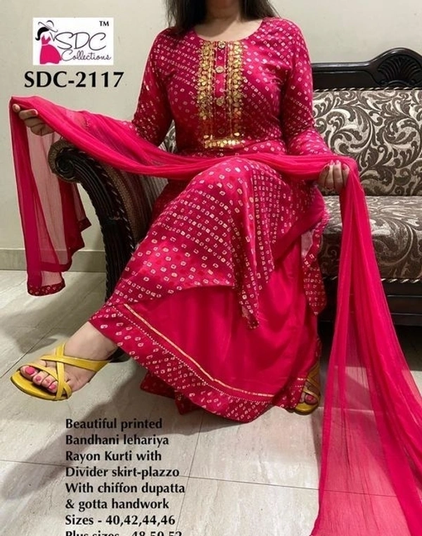 Bandhni Print kurta Set - L