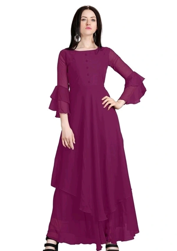 Georgette Double Lair Gown - XXXL