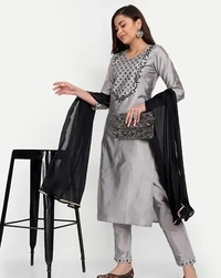 Kurta Set With Duptta - Xl