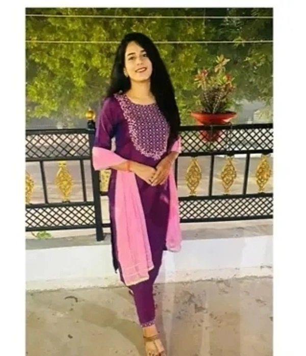 Kurta Set With Duptta - 3XL