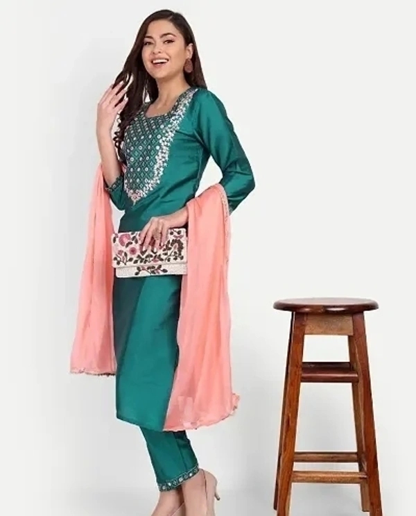 Kurta Set With Duptta - 3XL