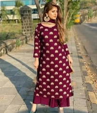 Rayon Designer Kurta Set With Duptta - XL