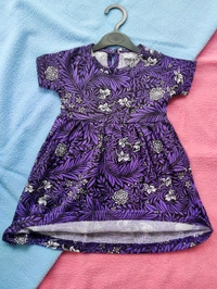 Max Girls Floral Printed Frocks - Violet - 18 - 24 M