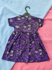 Max Girls Floral Printed Frocks - Violet - 18 - 24 M