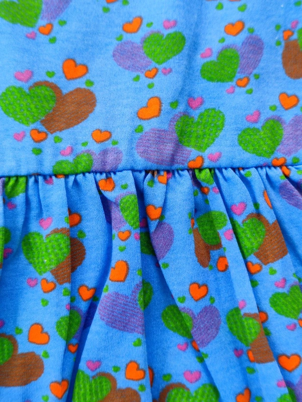 Max Girls Floral Printed Frocks - Blue Heart - 6 - 12 M