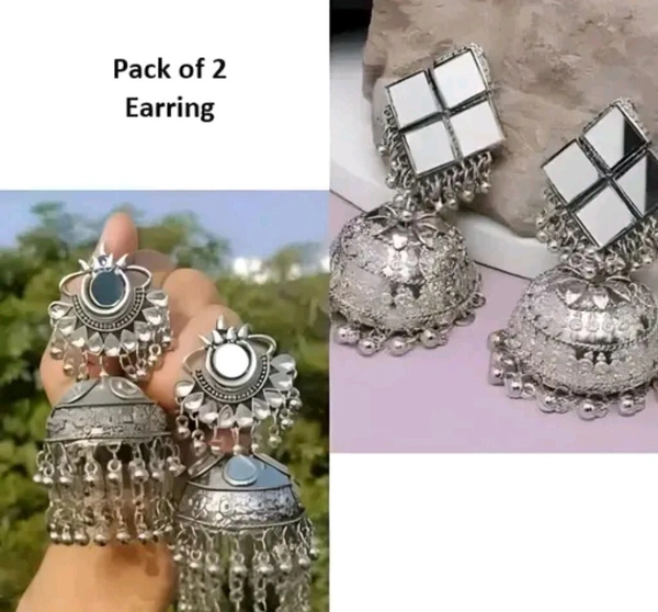 Oxidised 2 Combo Earrings 