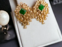Star style beautiful traditional earrings  - Blue, Green