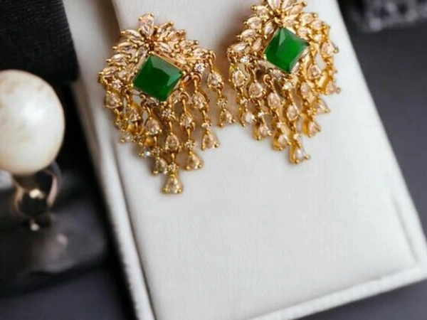 Star style beautiful traditional earrings  - Blue, Green