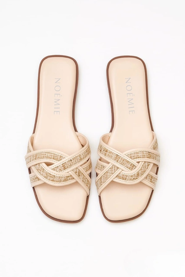 Cross Jute Sliders - Off White