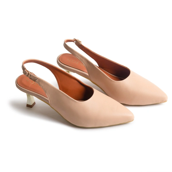 Derby Beige Heels - 40