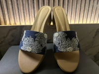DENIM BLOSSSOM HEELS - 9