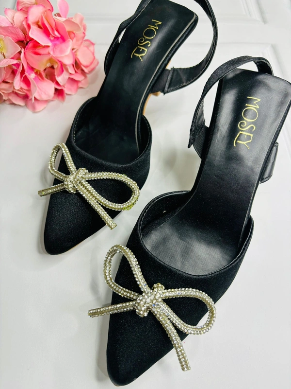 Majestic Black Sash Heels - 38