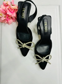 Majestic Black Sash Heels - 38