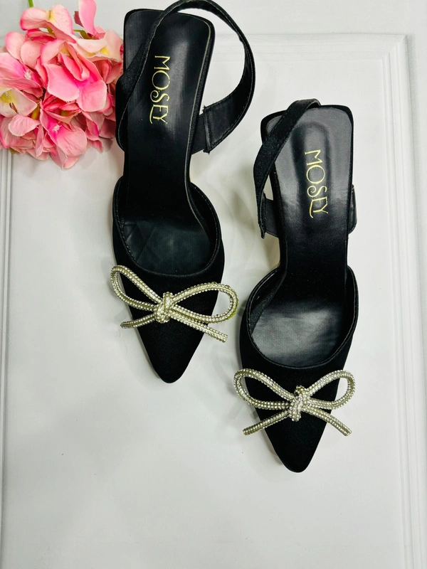 Majestic Black Sash Heels - 38