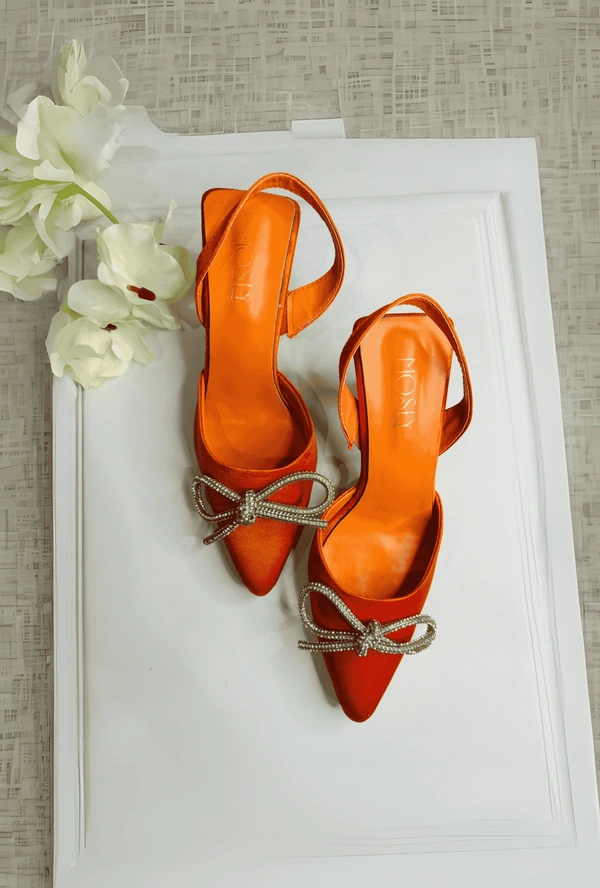 Majestic Orange Sash Heels - 35