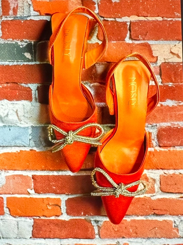 Majestic Orange Sash Heels - 35