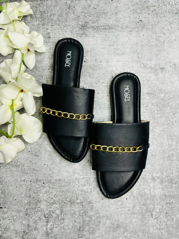 Sleek Chic Black Flats - 40