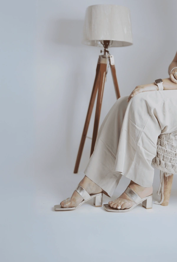 Gold Transparent Heels - 40