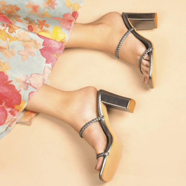 Silver Elegance Heels - 40